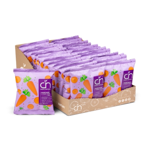 Marchew o smaku tajskim - Suszone chipsy z marchwi - box 24 sztuki